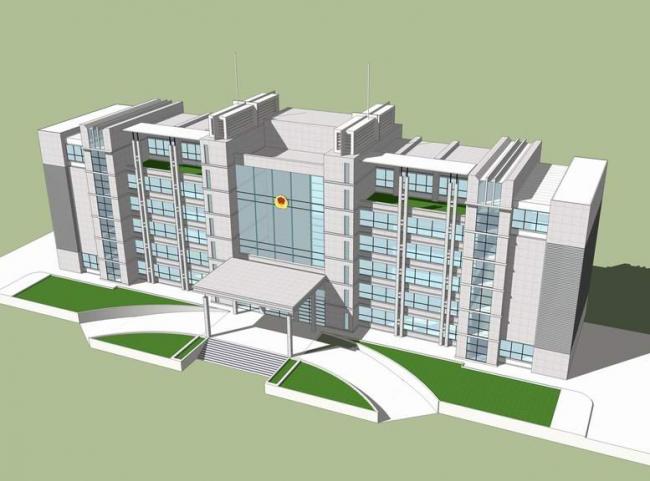 sketchup办公模型政府办公楼行政多层现代风格