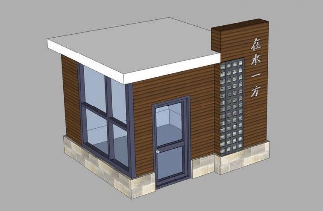 sketchup小品模型保安亭门卫保安室岗亭模型素材组件小品