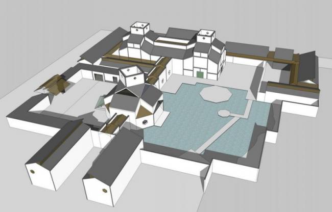 sketchup文化模型贝聿铭苏州博物馆多层博物馆文化建筑新中式风格