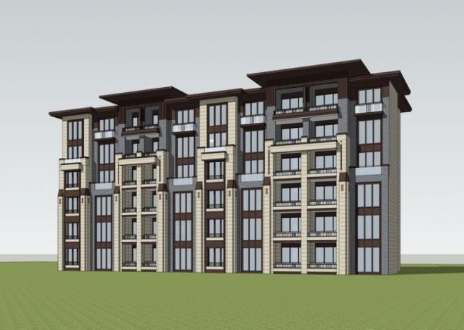 sketchup住宅模型多层住宅洋房现代风格居住建筑