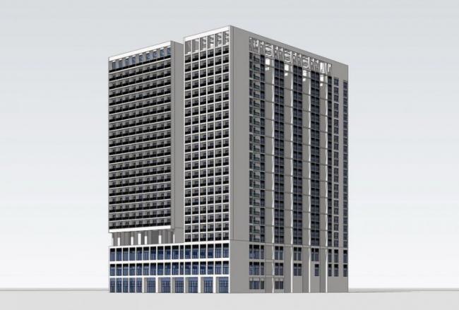 sketchup住宅模型高层公寓现代风格居住建筑