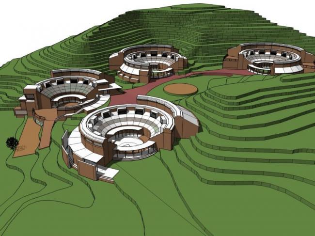 sketchup商业模型山地会所现代风格