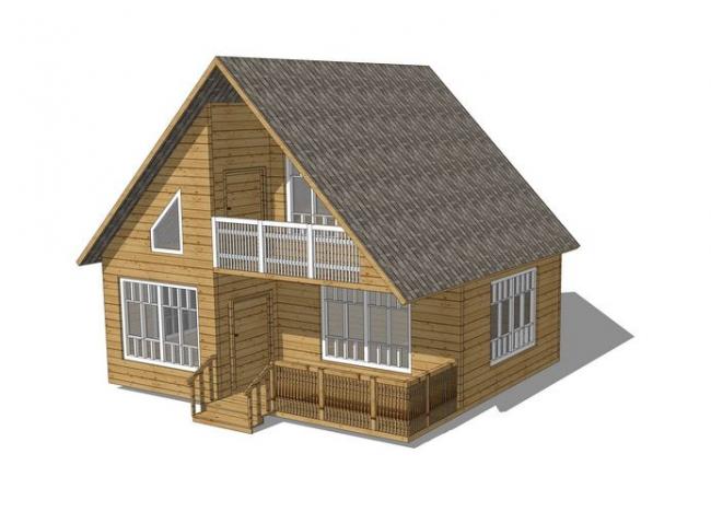 sketchup別墅模型防腐木屋住宅古典風格坡屋頂