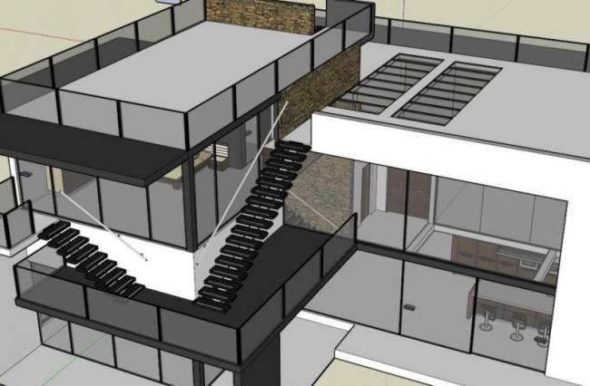 sketchup別墅模型獨棟別墅現代風格