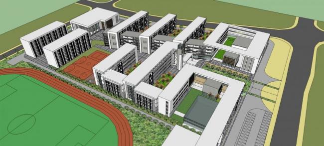 sketchup學校模型多層學校校園教學樓教育建築現代風格