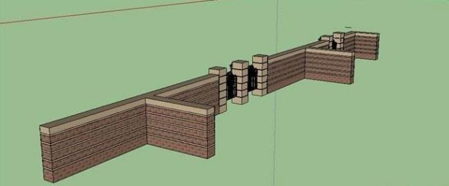 Sketchup素材模型 庭院围墙院门入口模型素材组件 Bim建筑网