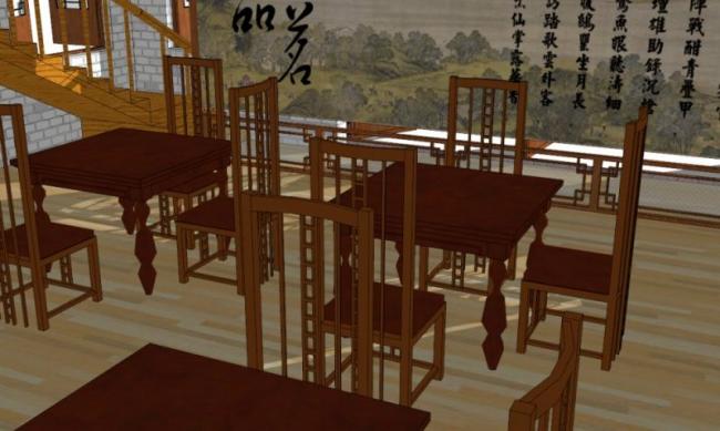 Sketchup古建筑模型|多层茶楼，古建，中式风格